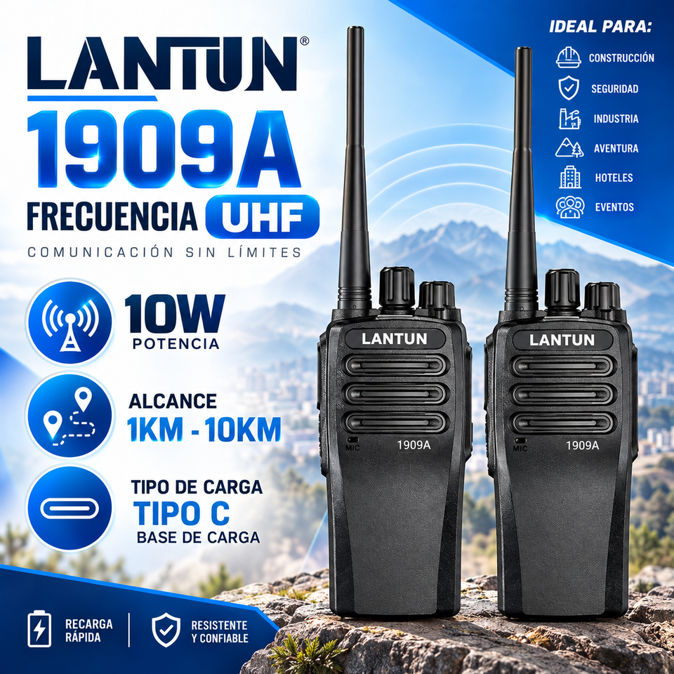 Radio Walkie Talkie 1909A 10W UHF