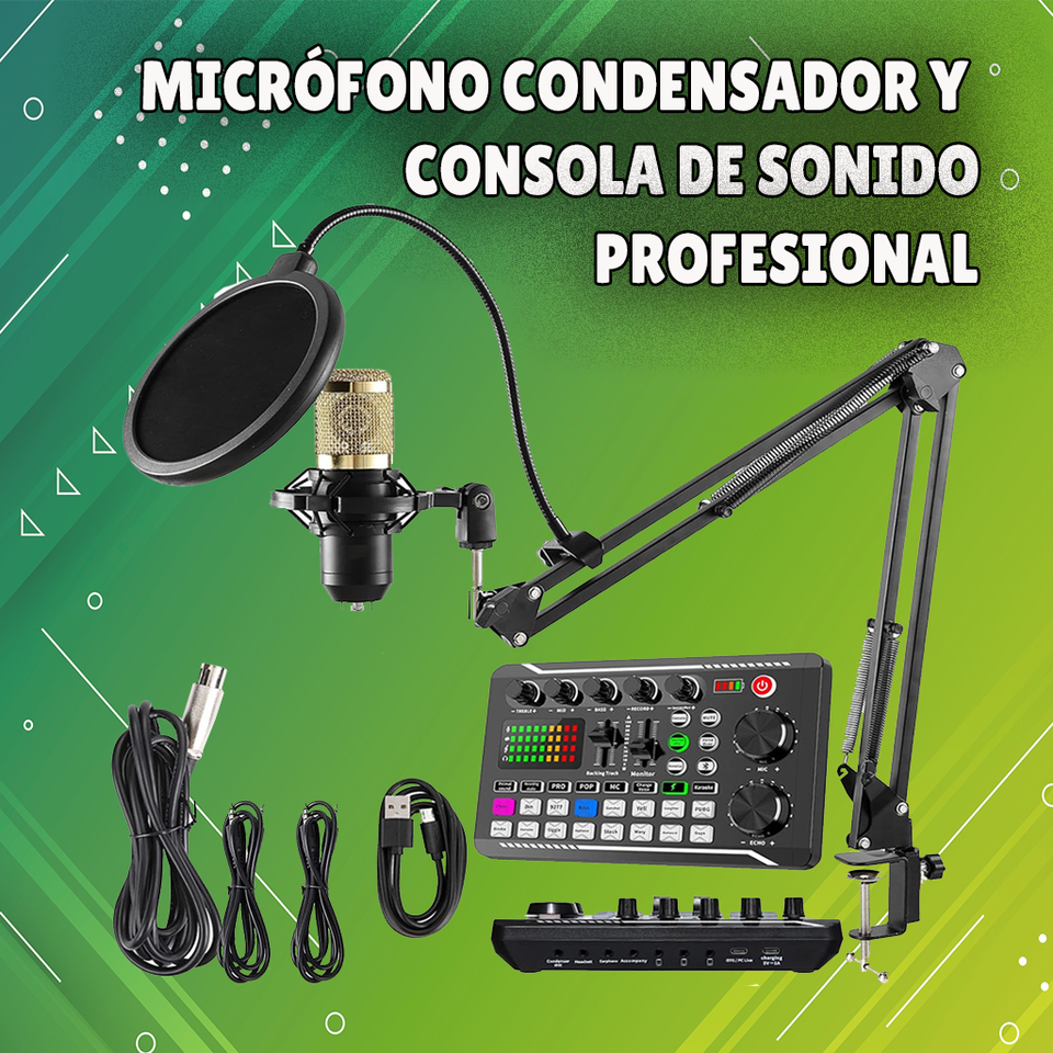 CONSOLA DE SONIDO F998 + MICROFONO CONDENSADOR🎙️