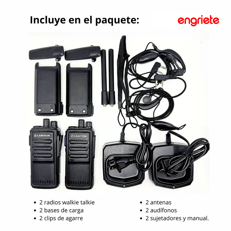 Radio walkie Talkie lantun LT V2 (2 Radios) Alcance 4 Km