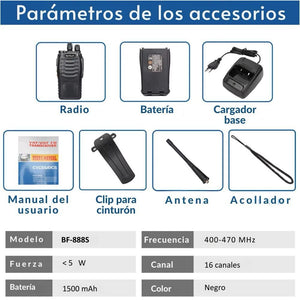 Radio walkie Talkie LANTUN ST B888S (2 Radios) Alcance 4 Km
