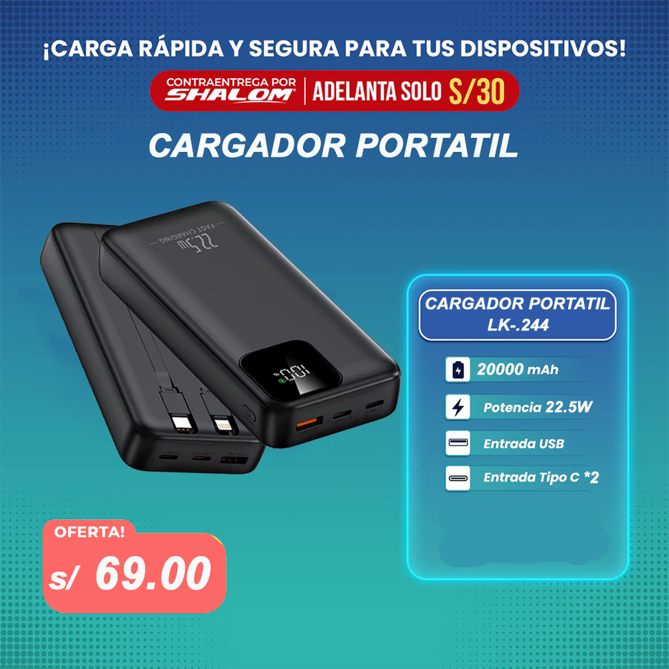Bateria externa - Power Bank 20,000mAh
