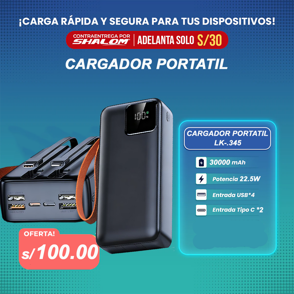Bateria externa - Power Bank 30000mAh