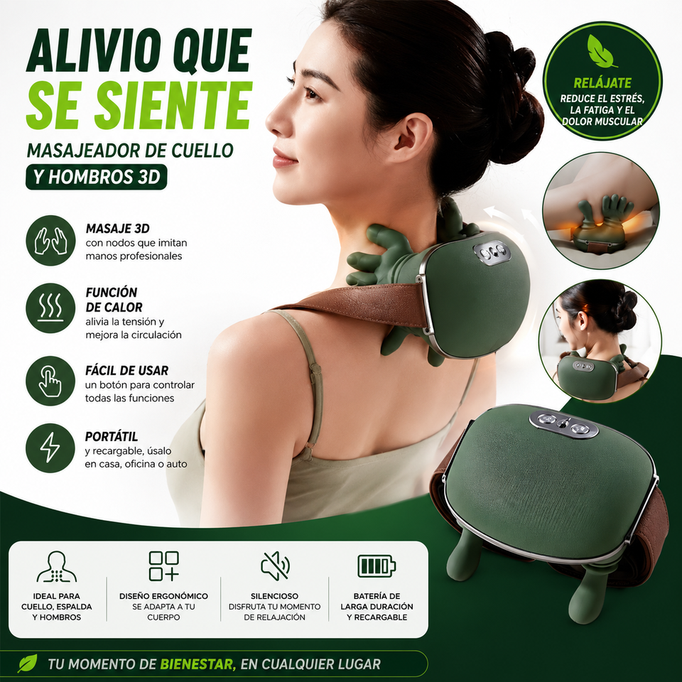 Masajeador de Cuello y Hombros Portátil con Forma de Manos Biónicas