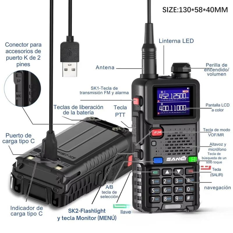 RADIO WALKIE TALKIE UV-5RH - ALCANCE 10KM