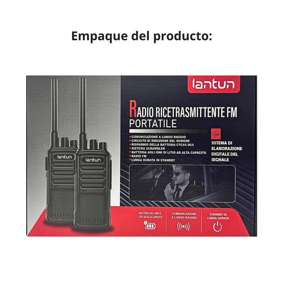 Radio walkie Talkie lantun LT V2 (2 Radios) Alcance 4 Km
