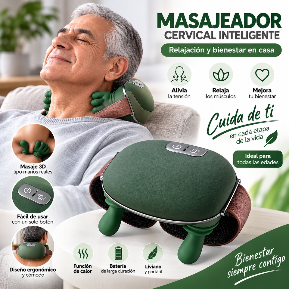 Masajeador de Cuello y Hombros Portátil con Forma de Manos Biónicas
