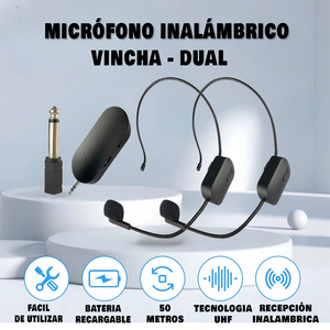 Microfono Inalambrico TIPO VINCHA - DUAL