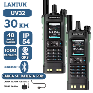 Radio Walkie UV32: 30km GPS Bluetooth